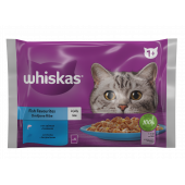 WHISKAS пауч за котки - Рибни Ястия -  4 бр. х 85г
